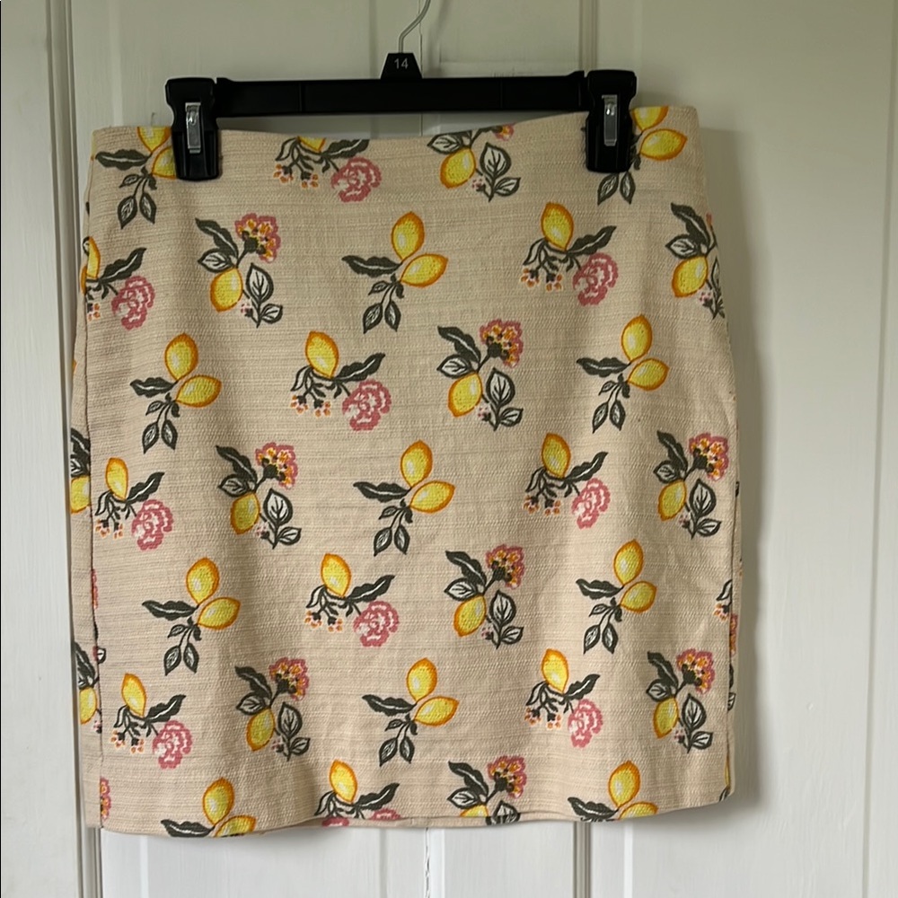 LOFT Yellow and Black Mini Pencil Skirt Casual